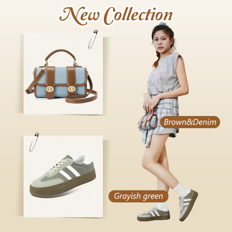 [Kelly Shoes] Bostanten Sepatu Sneakers Wanita Sam-ba Sepatu casual terbaru