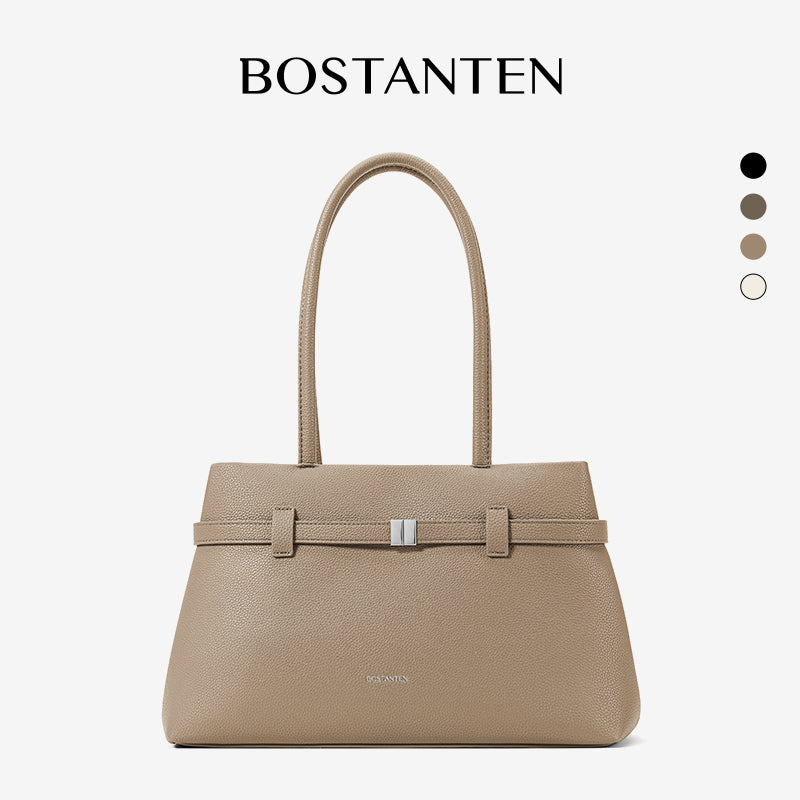 [Lock Tote Bag] BOSTANTEN Tas Tote Kulit PU Tas Selempang Handbag Wanita Korean Style Tote Bag Wanita