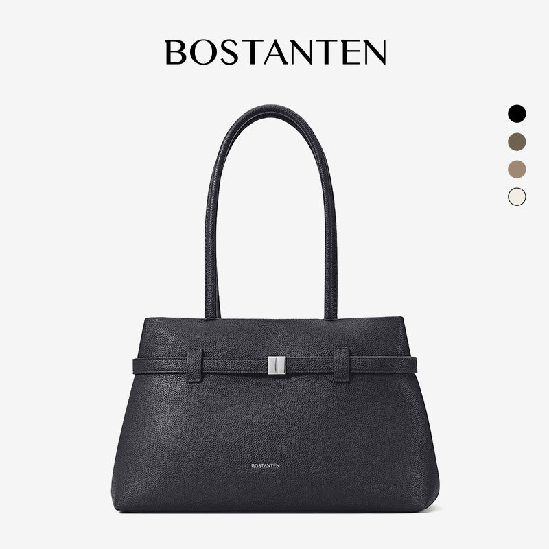 [Lock Tote Bag] BOSTANTEN Tas Tote Kulit PU Tas Selempang Handbag Wanita Korean Style Tote Bag Wanita