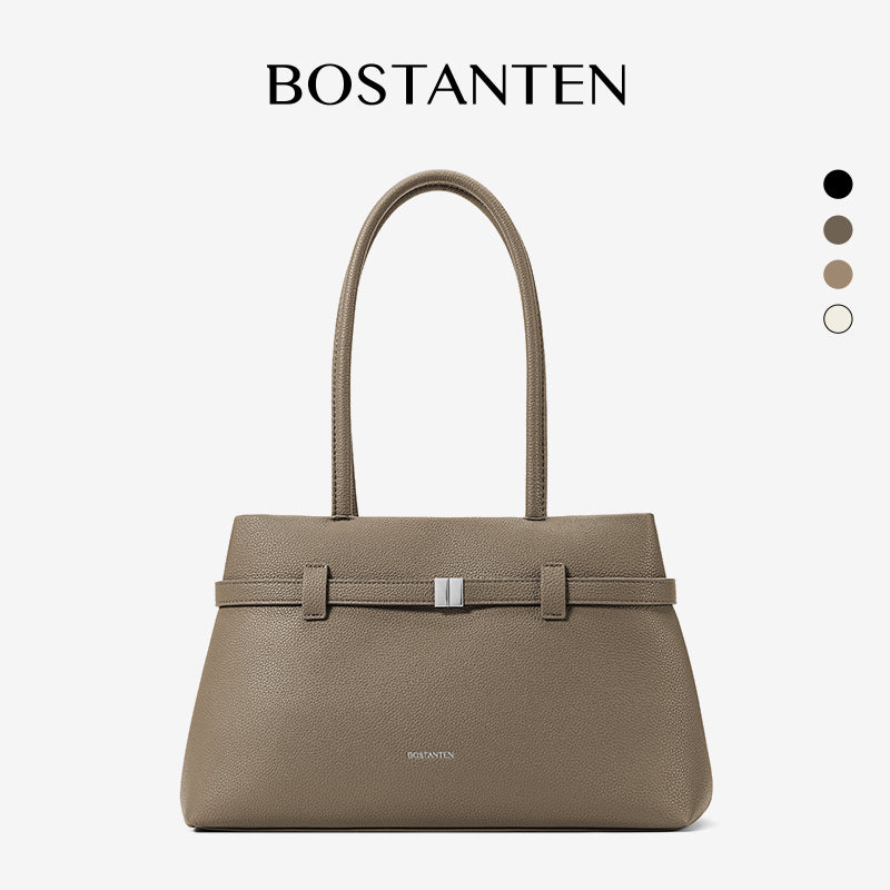 [Lock Tote Bag] BOSTANTEN Tas Tote Kulit PU Tas Selempang Handbag Wanita Korean Style Tote Bag Wanita