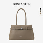 [Lock Tote Bag] BOSTANTEN Tas Tote Kulit PU Tas Selempang Handbag Wanita Korean Style Tote Bag Wanita
