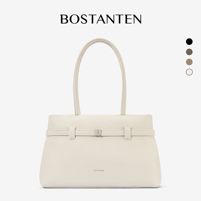 [Lock Tote Bag] BOSTANTEN Tas Tote Kulit PU Tas Selempang Handbag Wanita Korean Style Tote Bag Wanita