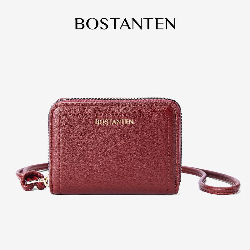 [Vallen Wallet] BOSTANTEN Dompet Kecil Wanita 2 in 1 Bertali Warna Variatif