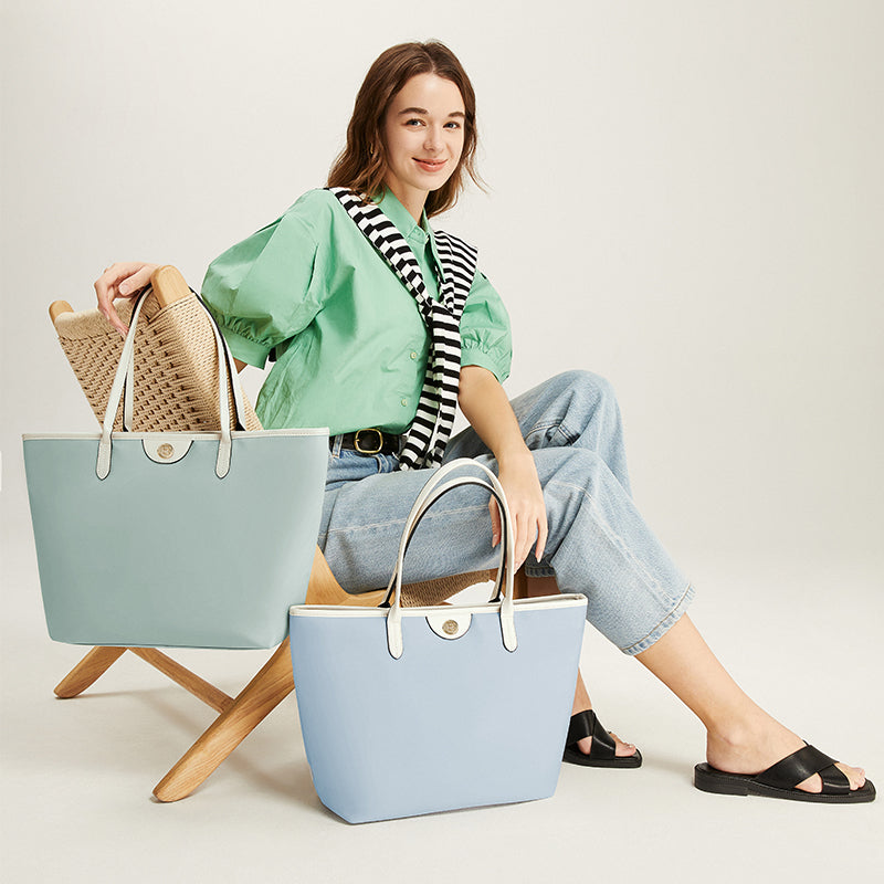 [Ashley Charles Bag] BOSTANTEN Totebag Wanita – Tas Canvas Hitam Putih, Bisa Jinjing & Bahu