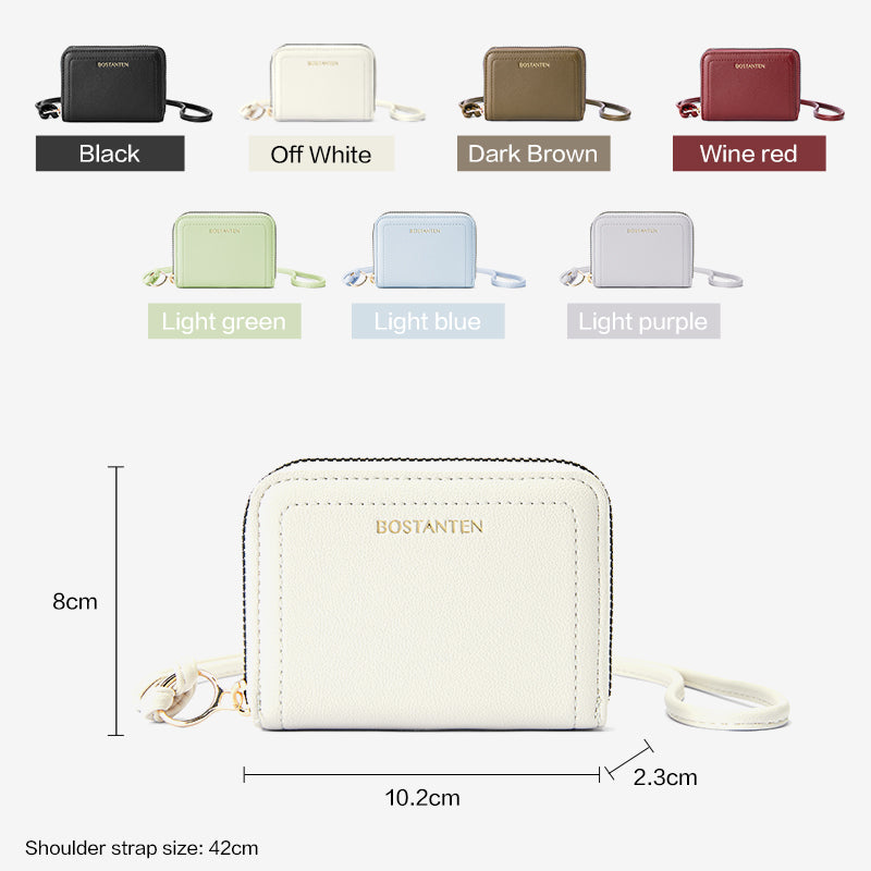 [Vallen Wallet] BOSTANTEN Dompet Kecil Wanita 2 in 1 Bertali Warna Variatif