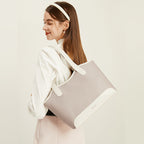 [Olivia Bag] BOSTANTEN Totebag Wanita – Canvas & Kulit Sintetis, Kapasitas Besar