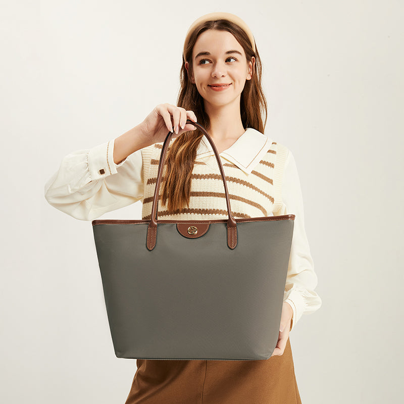 [Ashley Charles Bag] BOSTANTEN Totebag Wanita – Tas Canvas Hitam Putih, Bisa Jinjing & Bahu