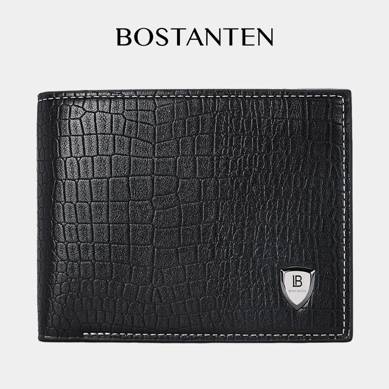 BOSTANTEN Dompet Pria Lipat Bahan Kulit PU Kualitas Premium