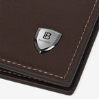 BOSTANTEN Dompet Pria Fashion Garis Horizontal PU Coklat/Hitam Wallet