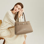 [Lock Tote Bag] BOSTANTEN Tas Tote Kulit PU Tas Selempang Handbag Wanita Korean Style Tote Bag Wanita