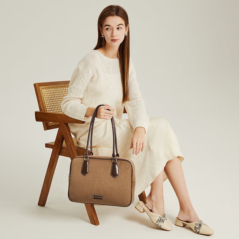 [Suede Toast Bag] BOSTANTEN Totebag Wanita Tas laptop 13,3 inci Tas Bahu Kuliah Terbaru Tas Bahu Kekinian