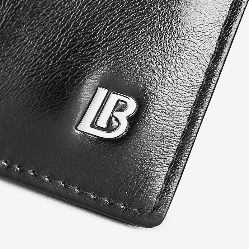 BOSTANTEN Dompet Lipat Panjang Pria Slot Kartu Kulit PU Warna Hitam/Kopi