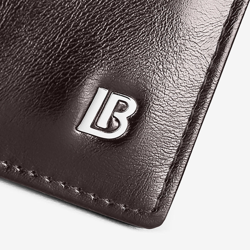 BOSTANTEN Dompet Lipat Panjang Pria Slot Kartu Kulit PU Warna Hitam/Kopi