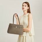 [Lock Tote Bag] BOSTANTEN Tas Tote Kulit PU Tas Selempang Handbag Wanita Korean Style Tote Bag Wanita