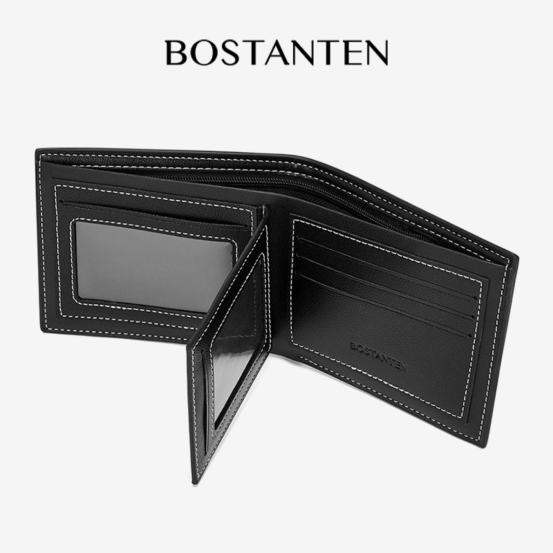 BOSTANTEN Dompet Pria Lipat Bahan Kulit PU Kualitas Premium