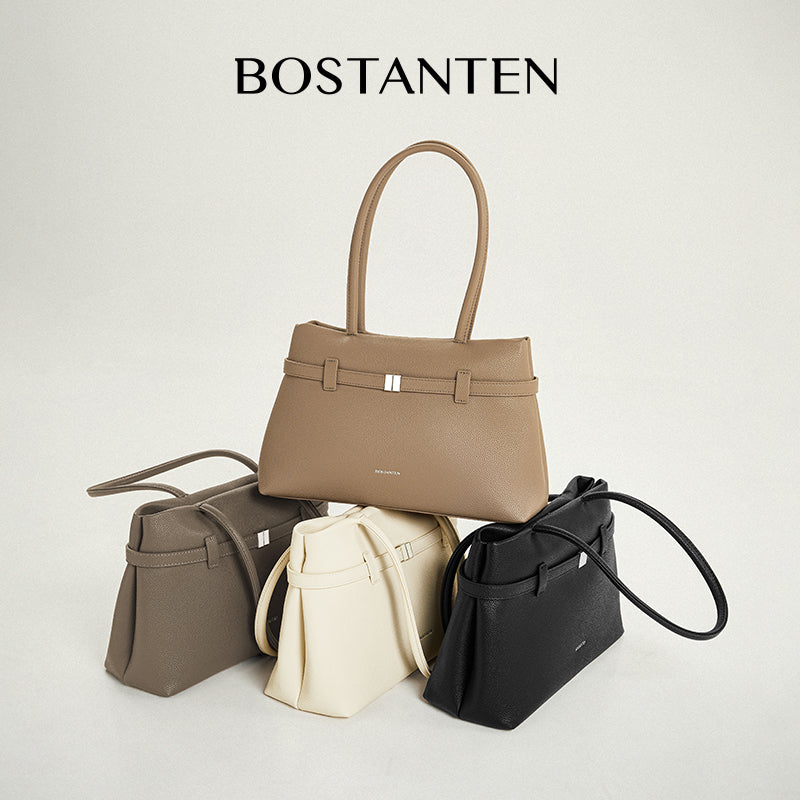 [Lock Tote Bag] BOSTANTEN Tas Tote Kulit PU Tas Selempang Handbag Wanita Korean Style Tote Bag Wanita