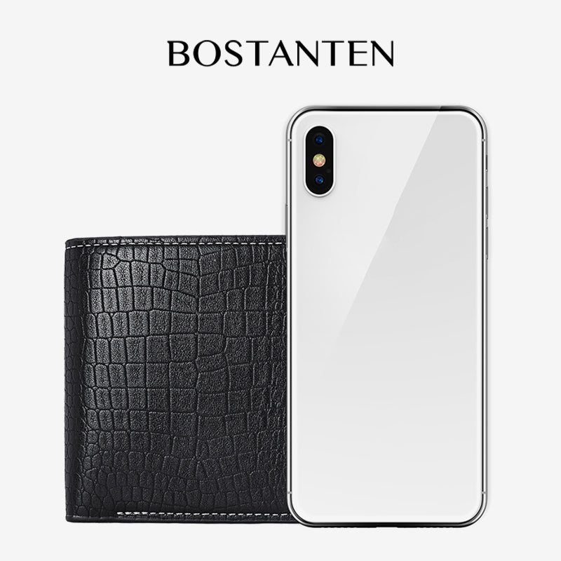 BOSTANTEN Dompet Pria Lipat Bahan Kulit PU Kualitas Premium