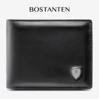 BOSTANTEN Dompet Pria Koin Ritsleting Kulit PU Tiga Kali Lipat