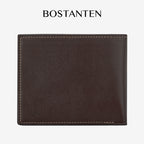 BOSTANTEN Dompet Pria Fashion Garis Horizontal PU Coklat/Hitam Wallet