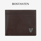 BOSTANTEN Dompet Pria Fashion Garis Horizontal PU Coklat/Hitam Wallet