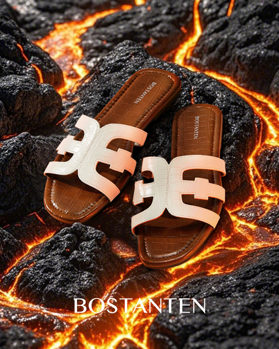 [Volcana Shoes]Bostanten Sandal Wanita Sandal pantai berongga dengan ujung terbuka