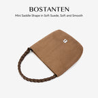[Teddy Bag] BOSTANTEN Tas Selempang Wanita Kulit Suede Mini Fashionable – Desain Tali Anyaman DIY Adjustable Strap Tas Selempang