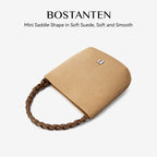 [Teddy Bag] BOSTANTEN Tas Selempang Wanita Kulit Suede Mini Fashionable – Desain Tali Anyaman DIY Adjustable Strap Tas Selempang