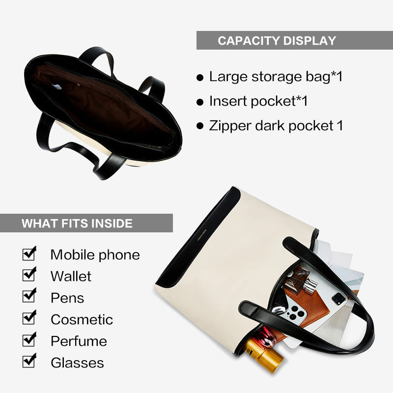 [Olivia Bag] BOSTANTEN Totebag Wanita – Canvas & Kulit Sintetis, Kapasitas Besar