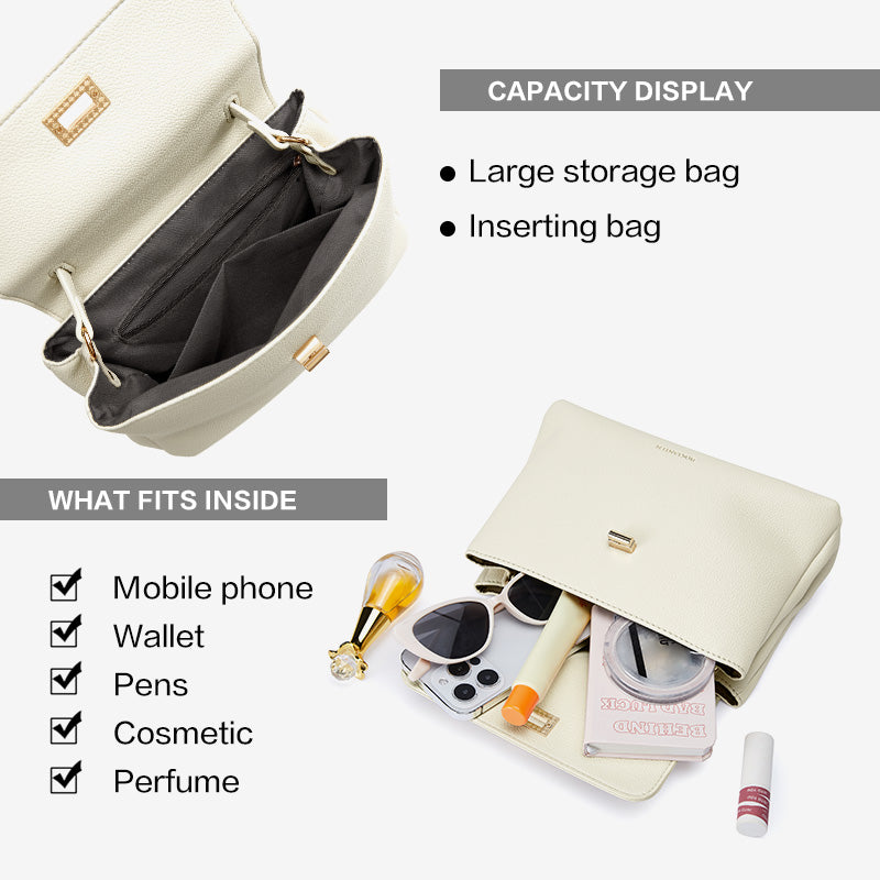 BOSTANTEN 3 in 1 Tas Wanita Kulit Sintetis – Handbag & Selempang Kapasitas Besar