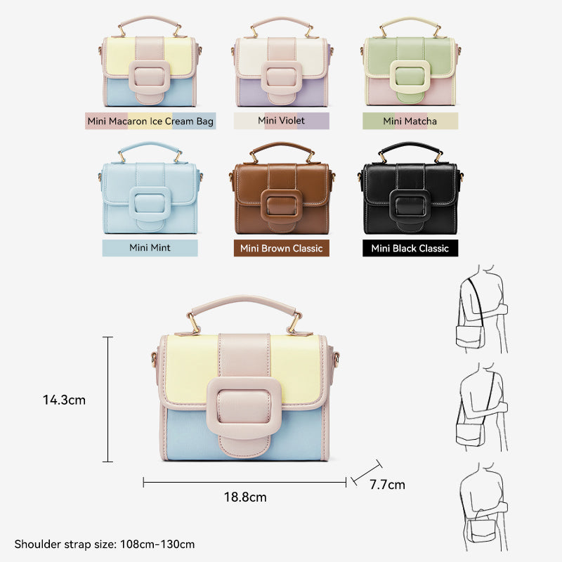 [Cake Ice Cream Bag] Bostanten 2025 Tas Wanita  Selempang Wanita Hand Bag Tas Sling Bag 2 in 1 Shoulder Bag Kulit