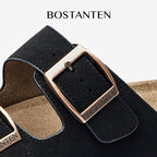 BOSTANTEN Ark Classic Flat Sandal Wanita Sepatu Casual Birken Slide Dua Buckle Umroh Haji Empuk Nyaman Anti Slip