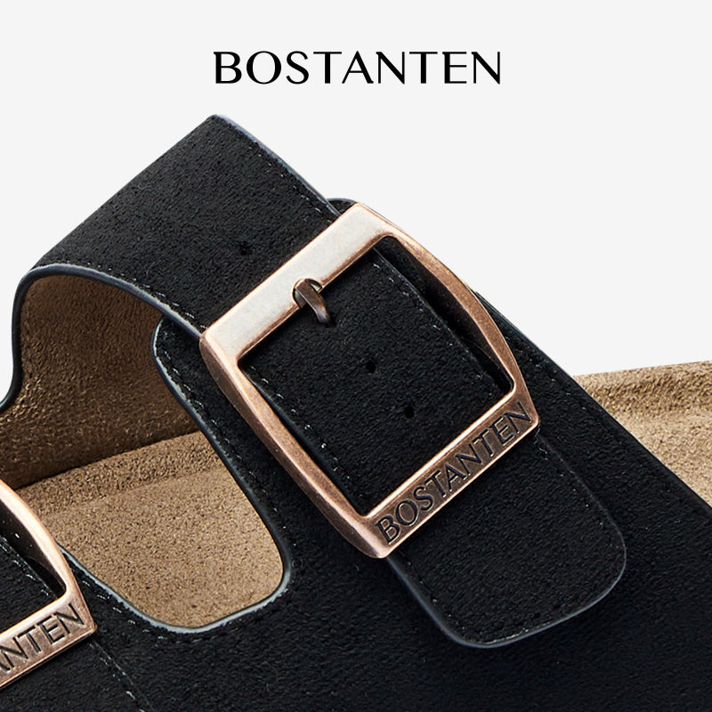 BOSTANTEN Ark Classic Flat Sandal Wanita Sepatu Casual Birken Slide Dua Buckle Umroh Haji Empuk Nyaman Anti Slip