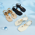 BOSTANTEN Lucky Sandal Flat Jepit Wanita Korea Premium Pesta kekinian