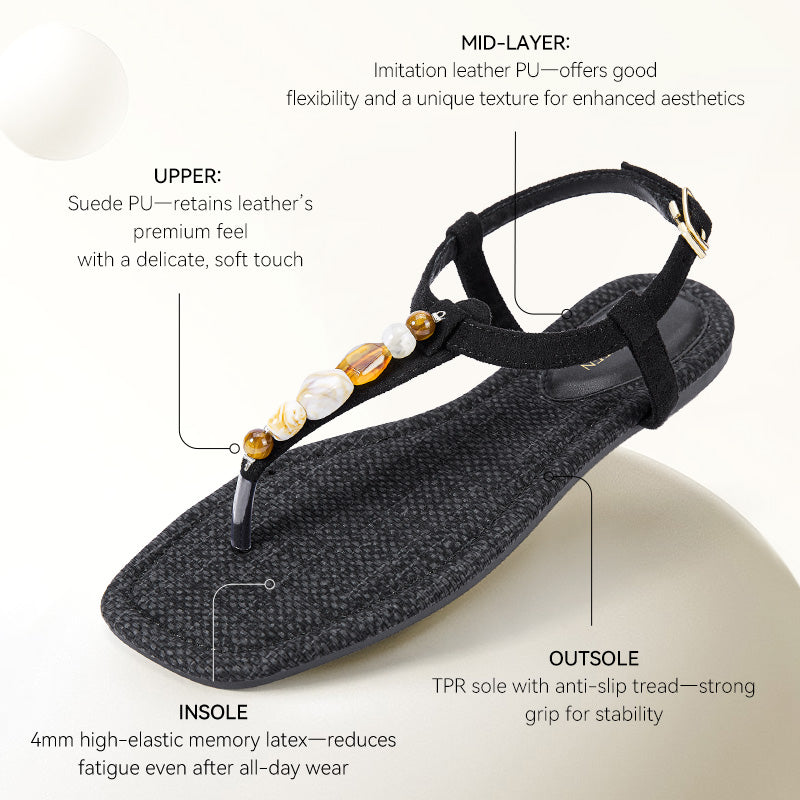 BOSTANTEN Lucky Sandal Flat Jepit Wanita Korea Premium Pesta kekinian