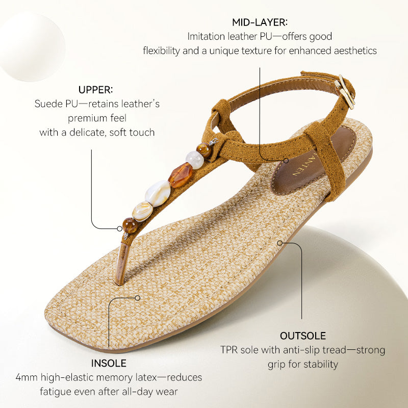 BOSTANTEN Lucky Sandal Flat Jepit Wanita Korea Premium Pesta kekinian