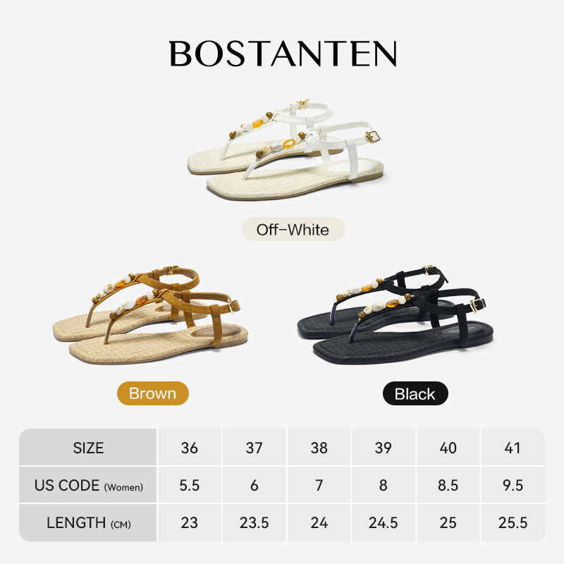 BOSTANTEN Lucky Sandal Flat Jepit Wanita Korea Premium Pesta kekinian