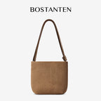 [Teddy Bag] BOSTANTEN Tas Selempang Wanita Kulit Suede Mini Fashionable – Desain Tali Anyaman DIY Adjustable Strap Tas Selempang