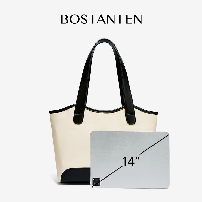 [Olivia Bag] BOSTANTEN Totebag Wanita – Canvas & Kulit Sintetis, Kapasitas Besar