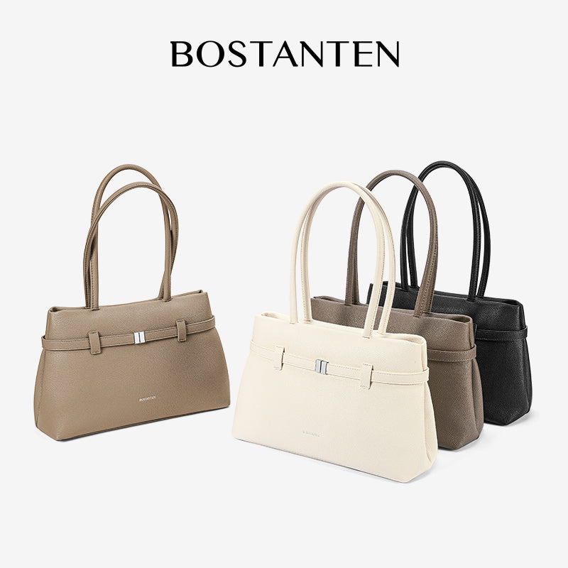 [Lock Tote Bag] BOSTANTEN Tas Tote Kulit PU Tas Selempang Handbag Wanita Korean Style Tote Bag Wanita