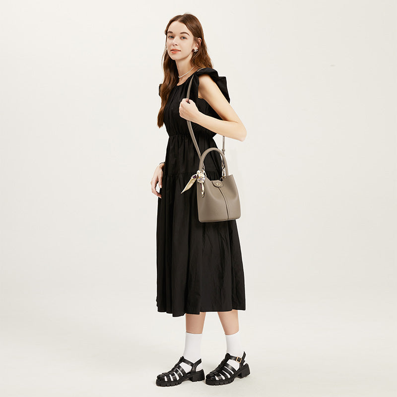 [Theria Bag] BOSTANTEN Tas Serut & Selempang Wanita – Handbag Kulit Sintetis