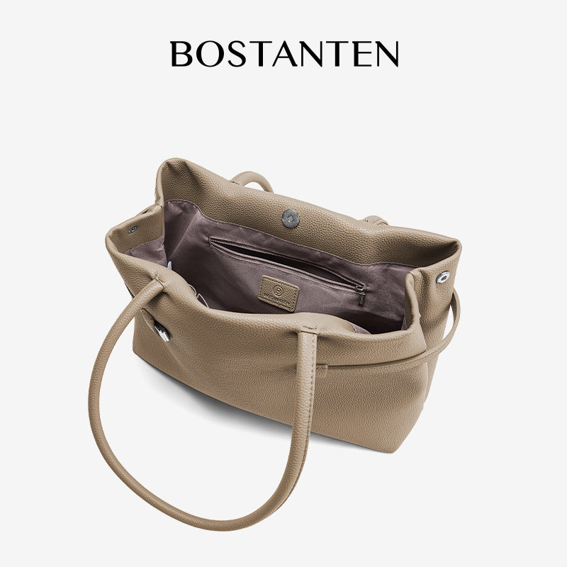[Lock Tote Bag] BOSTANTEN Tas Tote Kulit PU Tas Selempang Handbag Wanita Korean Style Tote Bag Wanita