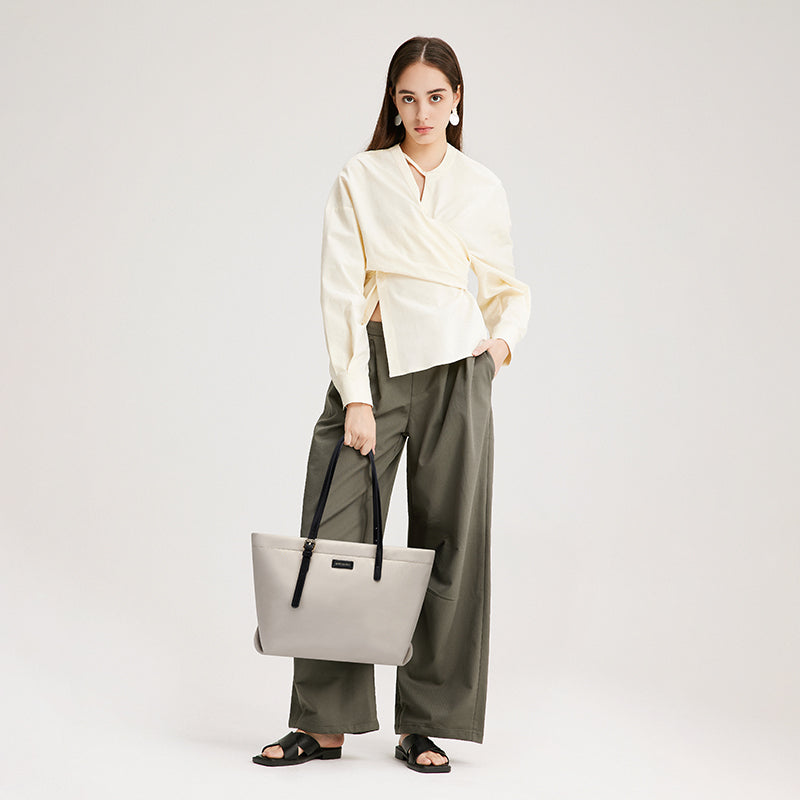 [Fanny Bag] BOSTANTEN Totebag Wanita Besar – Canvas & Kulit Sintetis