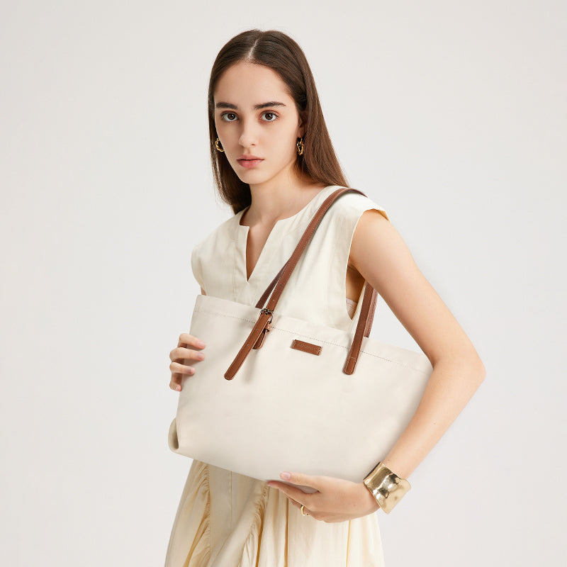 [Fanny Bag] BOSTANTEN Totebag Wanita Besar – Canvas & Kulit Sintetis