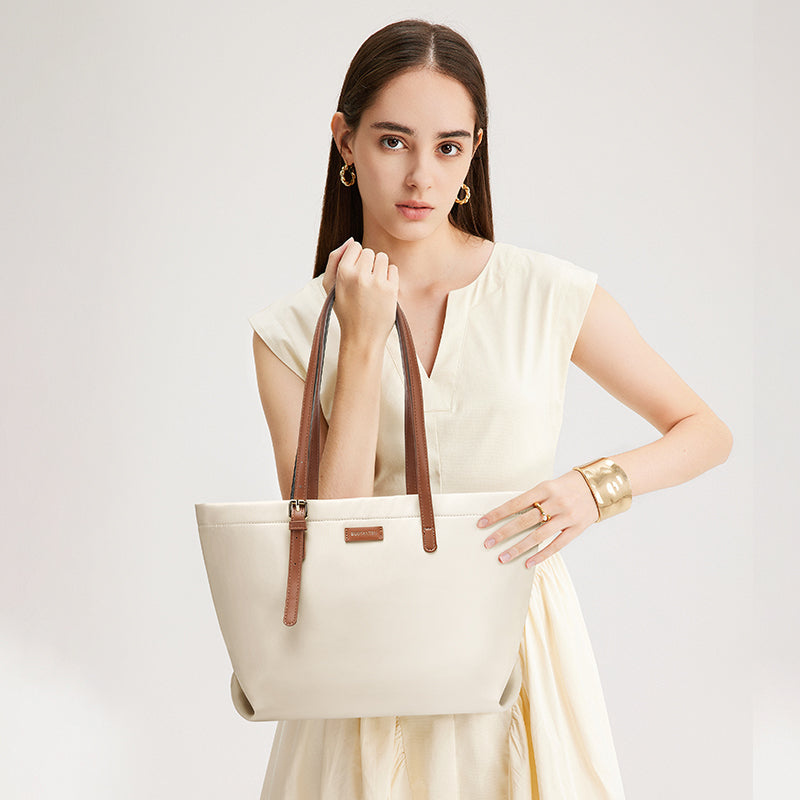 [Fanny Bag] BOSTANTEN Totebag Wanita Besar – Canvas & Kulit Sintetis