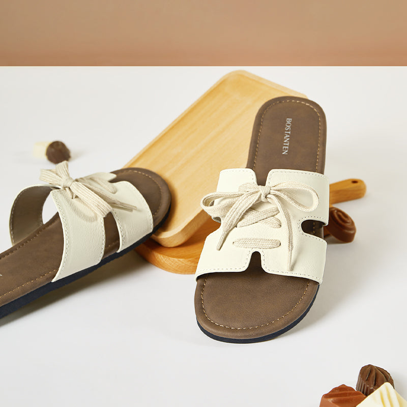 [New Arrival] Bostanten Sandal Flat Wanita – Slop Kekinian Sol Karet Anti Licin