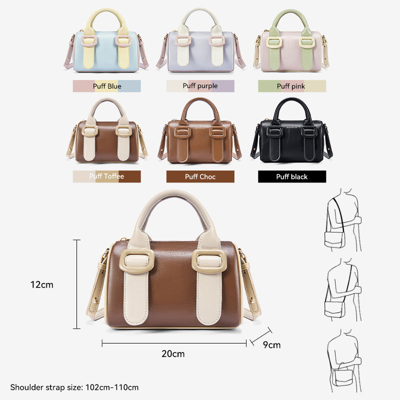 [Puff Ice Cream Bag] BOSTANTEN Tas Selempang Wanita Tas Tangan Elegan Fashion Lona Bag
