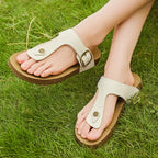 BOSTANTEN Gizeh Shoes Sandal Jepit Thong Velcro Casual Anyaman Cork Footbed Outdoor