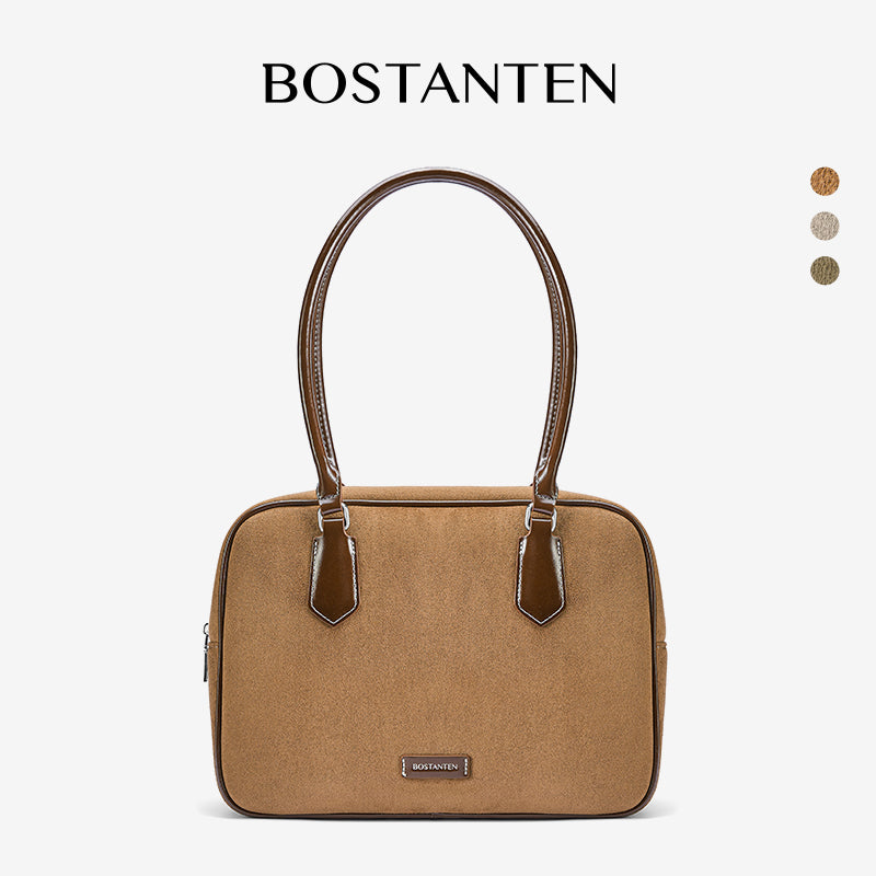 [Suede Toast Bag] BOSTANTEN Totebag Wanita Tas laptop 13,3 inci Tas Bahu Kuliah Terbaru Tas Bahu Kekinian