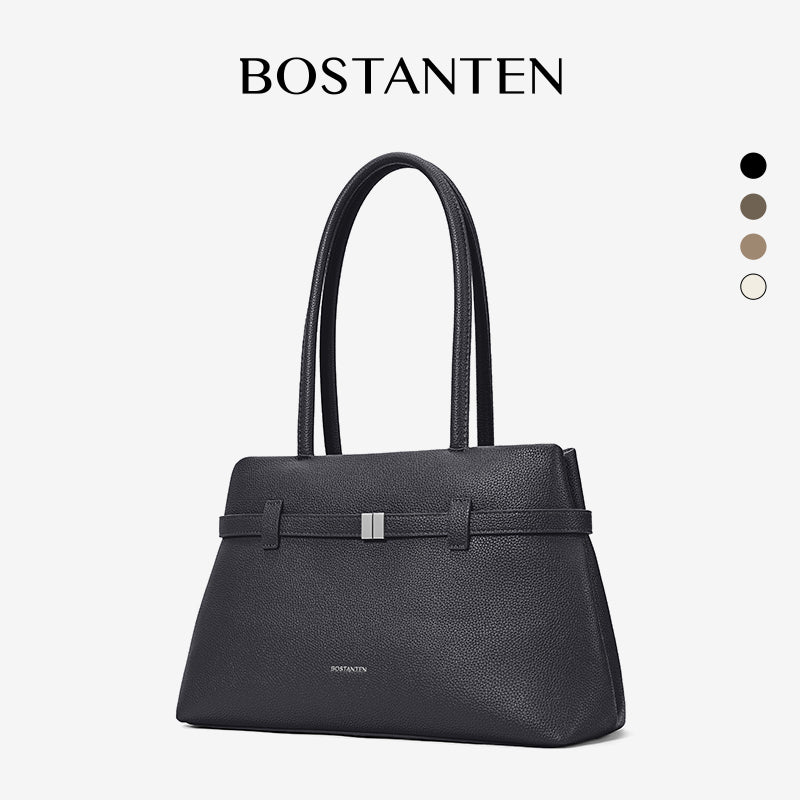 [Lock Tote Bag] BOSTANTEN Tas Tote Kulit PU Tas Selempang Handbag Wanita Korean Style Tote Bag Wanita