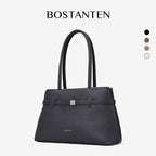 [Lock Tote Bag] BOSTANTEN Tas Tote Kulit PU Tas Selempang Handbag Wanita Korean Style Tote Bag Wanita